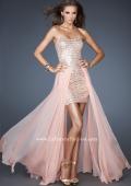 Picture of: Short Strapless Prom Dress with Detachable Chiffon Skirt in Orange, Style: 18872, Main Picture