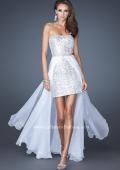Picture of: Short Strapless Prom Dress with Detachable Chiffon Skirt in White, Style: 18872, Detail Picture 4