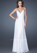 Picture of: Long Sequin Prom Dress with Chiffon Overlay in White, Style: 18896, Detail Picture 1