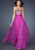 Picture of: Long Chiffon Prom Dress with Embellished Bodice in Pink, Style: 18897, Detail Picture 1