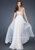 Picture of: Long Strapless Sequin Dress with Chiffon Overlay in White, Style: 18898, Main Picture