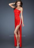 Picture of: One Shoulder Long Prom Dress with Beaded Side Panel in Red, Style: 18905, Main Picture