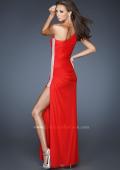 Picture of: One Shoulder Long Prom Dress with Beaded Side Panel n Red, Style: 18905, Back Picture