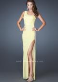 Picture of: One Shoulder Long Prom Dress with Beaded Side Panel in Yellow, Style: 18905, Detail Picture 4