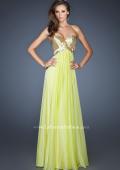 Picture of: Long Strapless Chiffon Prom Dress with Beaded Bodice in Green, Style: 18911, Main Picture