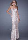 Picture of: Fitted Strapless Long Dress with Pattern Sequin in Pink, Style: 18917, Detail Picture 1