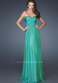 Picture of: Strapless Long Chiffon Prom Dress with Beaded Trim Detail in Green, Style: 18935, Detail Picture 1