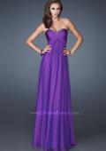 Picture of: Strapless Long Chiffon Prom Dress with Beaded Trim Detail in Purple, Style: 18935, Detail Picture 2