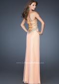 Picture of: Strapless Long Chiffon Prom Dress with Embellished Bodice in Orange, Style: 18942, Back Picture