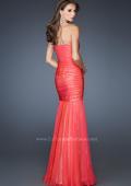 Picture of: Strapless Ruched Mermaid Dress with Sequin Underlay in Orange, Style: 18949, Back Picture