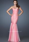 Picture of: Strapless Ruched Mermaid Dress with Sequin Underlay in Pink, Style: 18949, Detail Picture 3
