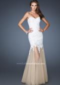 Picture of: Strapless Long Fitted Mermaid Lace Dress with Tulle Skirt in White, Style: 18951, Main Picture