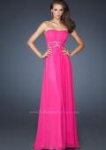 Picture of: Strapless Long Chiffon Prom Dress with Bedazzled Waist in Pink, Style: 18953, Main Picture