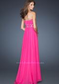 Picture of: Strapless Long Chiffon Prom Dress with Bedazzled Waist in Pink, Style: 18953, Back Picture