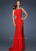 Picture of: One Shoulder Long Prom Gown with Side Ruching in Red, Style: 18960, Main Picture