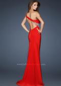Picture of: One Shoulder Long Prom Gown with Side Ruching in Red, Style: 18960, Back Picture