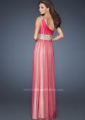 Picture of: One Shoulder Tulle Prom Dress with Embellished Waist in Pink, Style: 18965, Back Picture