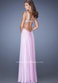 Picture of: Long Chiffon Prom Dress with Sequin Bra in Pink, Style: 18989, Back Picture