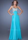 Picture of: Long Chiffon Prom Dress with Sequin Bra in Blue, Style: 18989, Detail Picture 1
