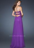 Picture of: Long Strapless Chiffon Gown with Embellished Detail in Purple, Style: 19009, Back Picture