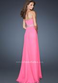 Picture of: Strapless Long Chiffon Prom Gown with Pleated Bodice in Pink, Style: 19012, Back Picture