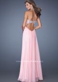 Picture of: Strapless Long Chiffon Prom Dress with Embellished Waist in Pink, Style: 19123, Back Picture