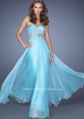 Picture of: Strapless Long Chiffon Prom Dress with Embellished Waist in Blue, Style: 19123, Detail Picture 1