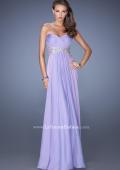 Picture of: Strapless Long Chiffon Prom Dress with Embellished Waist in Purple, Style: 19123, Detail Picture 2