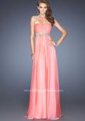 Picture of: Strapless Long A-line Prom Dress with Embellished Belt in Orange, Style: 19130, Main Picture