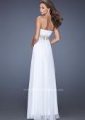 Picture of: Strapless Long A-line Prom Dress with Embellished Belt in Whtie, Style: 19130, Back Picture