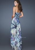 Picture of: High Low Printed Prom Dress with Cascading Layers in Multi, Style: 19139, Back Picture