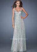 Picture of: Long A-line Sequin Prom Dress with Strappy Back in Blue, Style: 19154, Main Picture