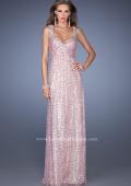 Picture of: Long A-line Sequin Prom Dress with Strappy Back in Pink, Style: 19154, Detail Picture 1