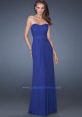 Picture of: Long Strapless Dress with an Intricately Pleated Bodice in Blue, Style: 19155, Main Picture