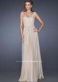 Picture of: One Shoulder Chiffon Prom Dress with Embellished Lace Bodice in Nude, Style: 19162, Main Picture