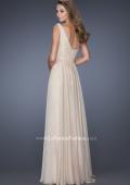 Picture of: One Shoulder Chiffon Prom Dress with Embellished Lace Bodice in Nude, Style: 19162, Back Picture
