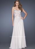 Picture of: Strapless Chiffon Long Prom Gown with Lace Applique in White, Style: 19183, Main Picture