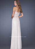 Picture of: Strapless Chiffon Long Prom Gown with Lace Applique in White, Style: 19183, Back Picture