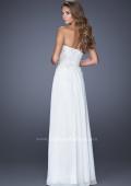 Picture of: Strapless Chiffon Long Prom Gown with Lace Applique in White, Style: 19183, Detail Picture 2