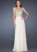 Picture of: Long Chiffon Prom Dress with Lace Bodice in White, Style: 19213, Main Picture