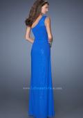 Picture of: One Shoulder Long Sequin Prom Dress with Net Overlay in Blue, Style: 19223, Back Picture