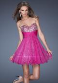 Picture of: Short Strapless Sequin Prom Dress with Beaded Bodice in Pink, Style: 19250, Main Picture