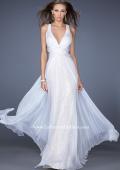 Picture of: Long Chiffon Prom Dress with Sequin Underlay in White, Style: 19255, Main Picture