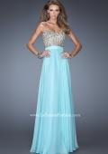 Picture of: Long Strapless Prom Dress with Intricately Beaded Bodice in Blue, Style: 19294, Main Picture