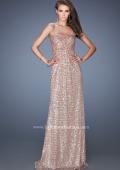 Picture of: Long Strapless Sequin Prom Gown with Open Back in Gold, Style: 19298, Main Picture