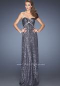 Picture of: Long Strapless Sequin Prom Dress with Rhinestone Detail in Silver, Style: 19299, Main Picture