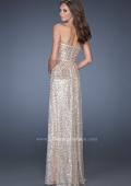 Picture of: Long Strapless Sequin Prom Dress with Rhinestone Detail in Gold, Style: 19299, Back Picture