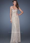 Picture of: Long Strapless Sequin Prom Dress with Rhinestone Detail in Gold, Style: 19299, Detail Picture 1