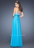Picture of: Long Strapless Sequin Prom Dress with Chiffon Overlay in Blue, Style: 19300, Back Picture
