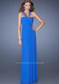 Picture of: Long Jersey Prom Dress with Halter Straps in Blue, Style: 19348, Main Picture